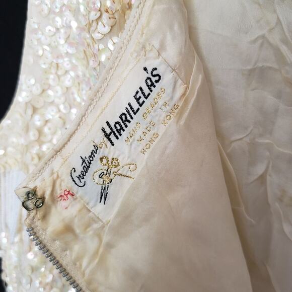 Creations by Harilela's Vtg 1960's Womens Beads Top Sz 38 Sequins Gatsby Flapper - Picture 4 of 8